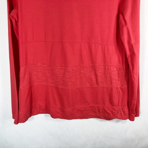 Soft Surroundings Medium Tunic Top‎ Orange Pink Cowl Neck Solid Stretch 594 - Picture 3 of 8